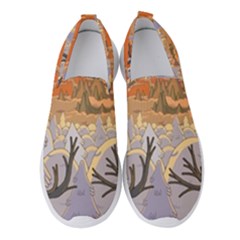 Adventure Time Cartoon Landscape Trees Women s Slip On Sneakers by Sarkoni