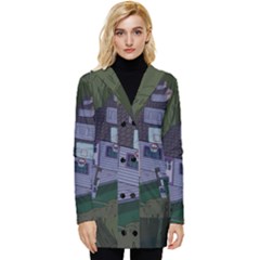 Purple House Cartoon Character Adventure Time Architecture Button Up Hooded Coat  by Sarkoni