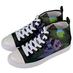 Purple House Cartoon Character Adventure Time Architecture Women s Mid-top Canvas Sneakers by Sarkoni