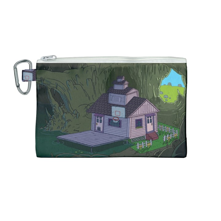 Purple House Cartoon Character Adventure Time Architecture Canvas Cosmetic Bag (Medium)