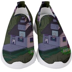 Purple House Cartoon Character Adventure Time Architecture Kids  Slip On Sneakers by Sarkoni