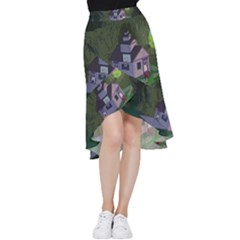 Purple House Cartoon Character Adventure Time Architecture Frill Hi Low Chiffon Skirt by Sarkoni