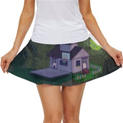 Purple House Cartoon Character Adventure Time Architecture Women s Skort by Sarkoni