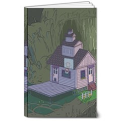 Purple House Cartoon Character Adventure Time Architecture 8  X 10  Softcover Notebook by Sarkoni