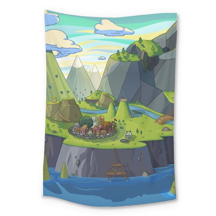 Cartoon Network Mountains Landscapes Seas Illustrations Adventure Time Rivers Large Tapestry