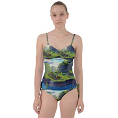 Cartoon Network Mountains Landscapes Seas Illustrations Adventure Time Rivers Sweetheart Tankini Set by Sarkoni