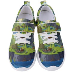 Cartoon Network Mountains Landscapes Seas Illustrations Adventure Time Rivers Women s Velcro Strap Shoes