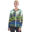 Cartoon Network Mountains Landscapes Seas Illustrations Adventure Time Rivers Velvet Zip Up Jacket View1