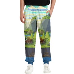 Cartoon Network Mountains Landscapes Seas Illustrations Adventure Time Rivers Men s Elastic Waist Pants