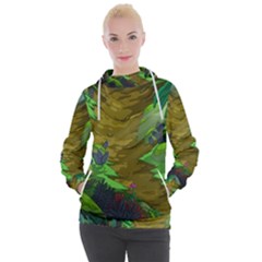 Green Pine Trees Wallpaper Adventure Time Cartoon Green Color Women s Hooded Pullover by Sarkoni