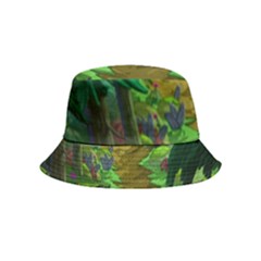 Green Pine Trees Wallpaper Adventure Time Cartoon Green Color Bucket Hat (kids) by Sarkoni