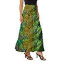 Green Pine Trees Wallpaper Adventure Time Cartoon Green Color Tiered Ruffle Maxi Skirt View3