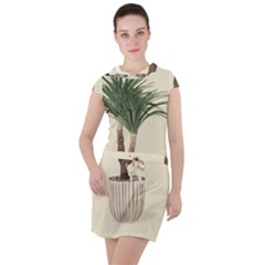 Tree Vector Art In A Flower Pot Drawstring Hooded Dress by Sarkoni