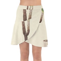 Tree Vector Art In A Flower Pot Wrap Front Skirt by Sarkoni