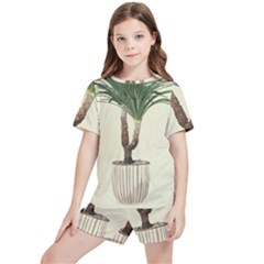 Tree Vector Art In A Flower Pot Kids  T-shirt And Sports Shorts Set by Sarkoni