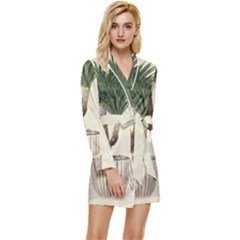 Tree Vector Art In A Flower Pot Long Sleeve Satin Robe by Sarkoni