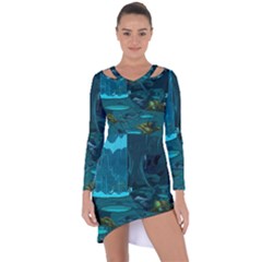 Waterfalls Wallpaper Adventure Time Asymmetric Cut-out Shift Dress by Sarkoni