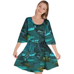 Waterfalls Wallpaper Adventure Time Velour Kimono Dress by Sarkoni