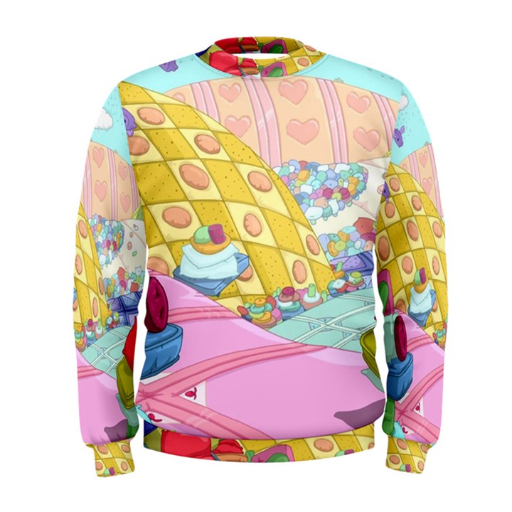 Pillows And Vegetable Field Illustration Adventure Time Cartoon Men s Sweatshirt