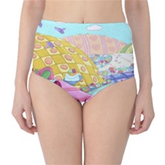 Pillows And Vegetable Field Illustration Adventure Time Cartoon Classic High-waist Bikini Bottoms by Sarkoni