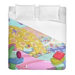 Pillows And Vegetable Field Illustration Adventure Time Cartoon Duvet Cover (full/ Double Size) by Sarkoni