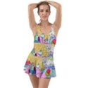 Pillows And Vegetable Field Illustration Adventure Time Cartoon Ruffle Top Dress Swimsuit View1