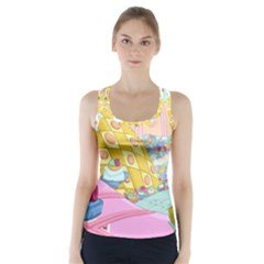 Pillows And Vegetable Field Illustration Adventure Time Cartoon Racer Back Sports Top by Sarkoni