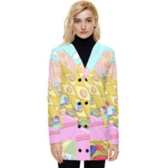 Pillows And Vegetable Field Illustration Adventure Time Cartoon Button Up Hooded Coat  by Sarkoni