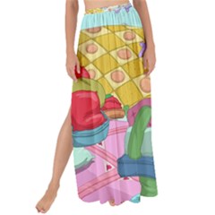 Pillows And Vegetable Field Illustration Adventure Time Cartoon Maxi Chiffon Tie-up Sarong by Sarkoni