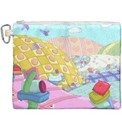 Pillows And Vegetable Field Illustration Adventure Time Cartoon Canvas Cosmetic Bag (xxxl) by Sarkoni