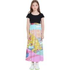 Pillows And Vegetable Field Illustration Adventure Time Cartoon Kids  Flared Maxi Skirt by Sarkoni