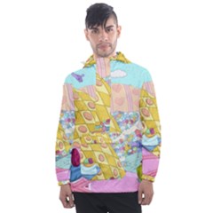 Pillows And Vegetable Field Illustration Adventure Time Cartoon Men s Front Pocket Pullover Windbreaker by Sarkoni