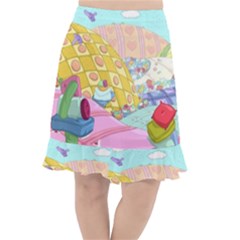 Pillows And Vegetable Field Illustration Adventure Time Cartoon Fishtail Chiffon Skirt by Sarkoni