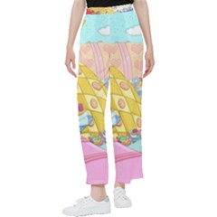 Pillows And Vegetable Field Illustration Adventure Time Cartoon Women s Pants  by Sarkoni