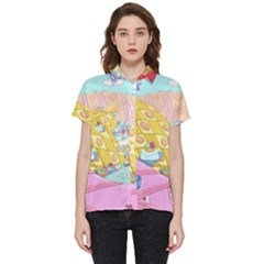 Pillows And Vegetable Field Illustration Adventure Time Cartoon Short Sleeve Pocket Shirt by Sarkoni