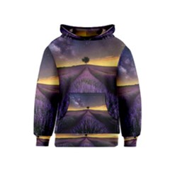 Bed Of Purple Petaled Flowers Photography Landscape Nature Kids  Pullover Hoodie by Sarkoni