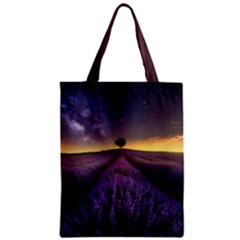 Bed Of Purple Petaled Flowers Photography Landscape Nature Zipper Classic Tote Bag