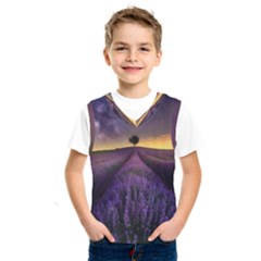 Bed Of Purple Petaled Flowers Photography Landscape Nature Kids  Basketball Tank Top by Sarkoni