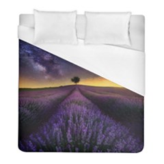 Bed Of Purple Petaled Flowers Photography Landscape Nature Duvet Cover (full/ Double Size) by Sarkoni