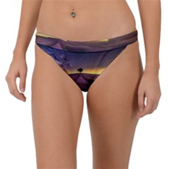 Bed Of Purple Petaled Flowers Photography Landscape Nature Band Bikini Bottoms by Sarkoni