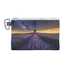 Bed Of Purple Petaled Flowers Photography Landscape Nature Canvas Cosmetic Bag (medium) by Sarkoni