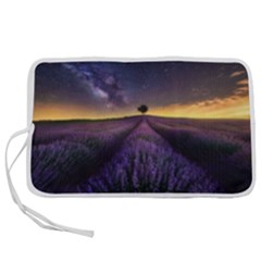 Bed Of Purple Petaled Flowers Photography Landscape Nature Pen Storage Case (m) by Sarkoni