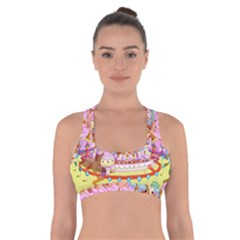 Adventure Time Multi Colored Celebration Nature Cross Back Sports Bra by Sarkoni