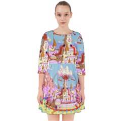 Adventure Time Multi Colored Celebration Nature Smock Dress by Sarkoni