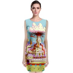 Adventure Time Multi Colored Celebration Nature Sleeveless Velvet Midi Dress by Sarkoni