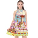 Adventure Time Multi Colored Celebration Nature Halter Neckline Chiffon Dress  View1