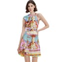 Adventure Time Multi Colored Celebration Nature Cocktail Party Halter Sleeveless Dress With Pockets View1