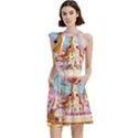 Adventure Time Multi Colored Celebration Nature Cocktail Party Halter Sleeveless Dress With Pockets View2