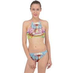 Adventure Time Multi Colored Celebration Nature Halter Bikini Set by Sarkoni