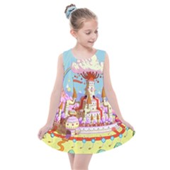 Adventure Time Multi Colored Celebration Nature Kids  Summer Dress by Sarkoni